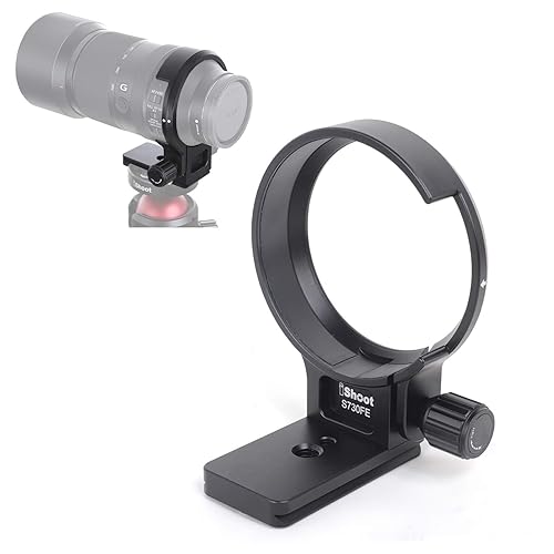 iShoot Metal Lens Collar, CNC Tripod Mount Ring Support for Sony FE 70-300mm F4.5-5.6G OSS Lens, Bottom is ARCA Fit Quick Release Plate Compatible