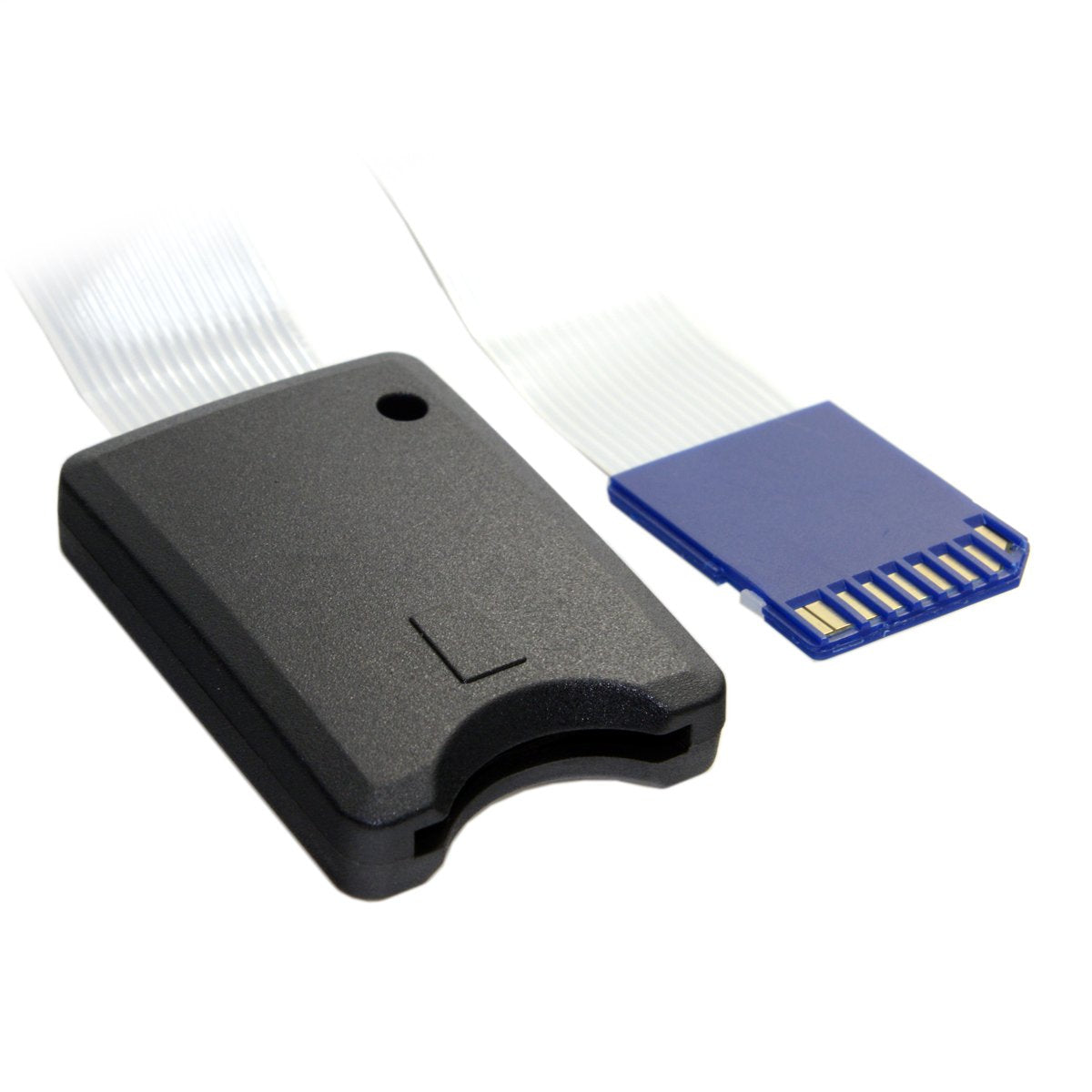 JSER Standard SD SDHC Male to SD Female Extension Memory Card Kit Soft Flat FPC Cable Extender 25cm Compatible for GPS Camera