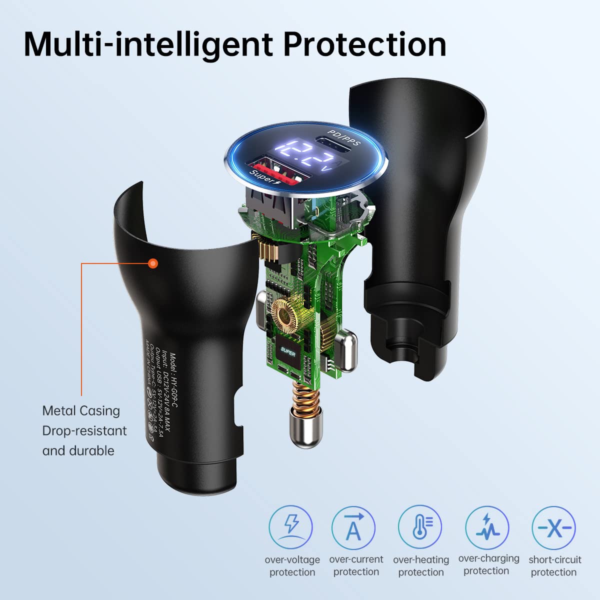 for One Plus Car Charger Super 100W 80W 65W Charge for OnePlus 15 15R 13 12 13R 12R 11 10 Pro 9 10T 8T 8 7T 7 Open Pad Nord CE 3 4 N20 N100 N300, 25W