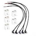 ELNONE 5PCS Angle 90D Micro 2 Wire Pigtail Cable - Micro USB Male to Open-end - 30cm/12inch - 22AWG - 5V 3A DIY Power Charge Cable with Quick Wire