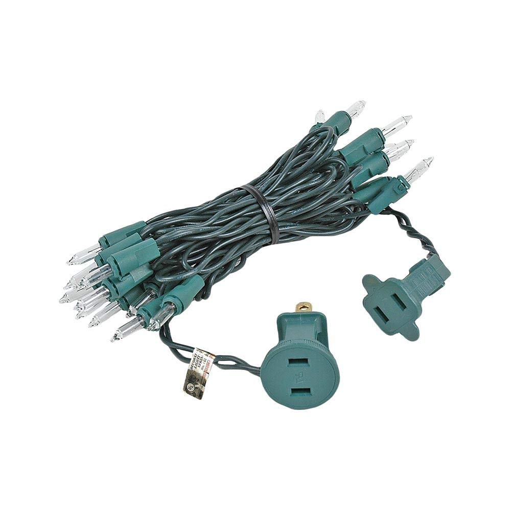 Novelty Lights 6.5 Feet 20 Bulbs Vintage Short Mini Light String, Clear Bulbs on Green Wire, 4-Inch Spacing Fairy Lights, Connectable End-to-End, UL