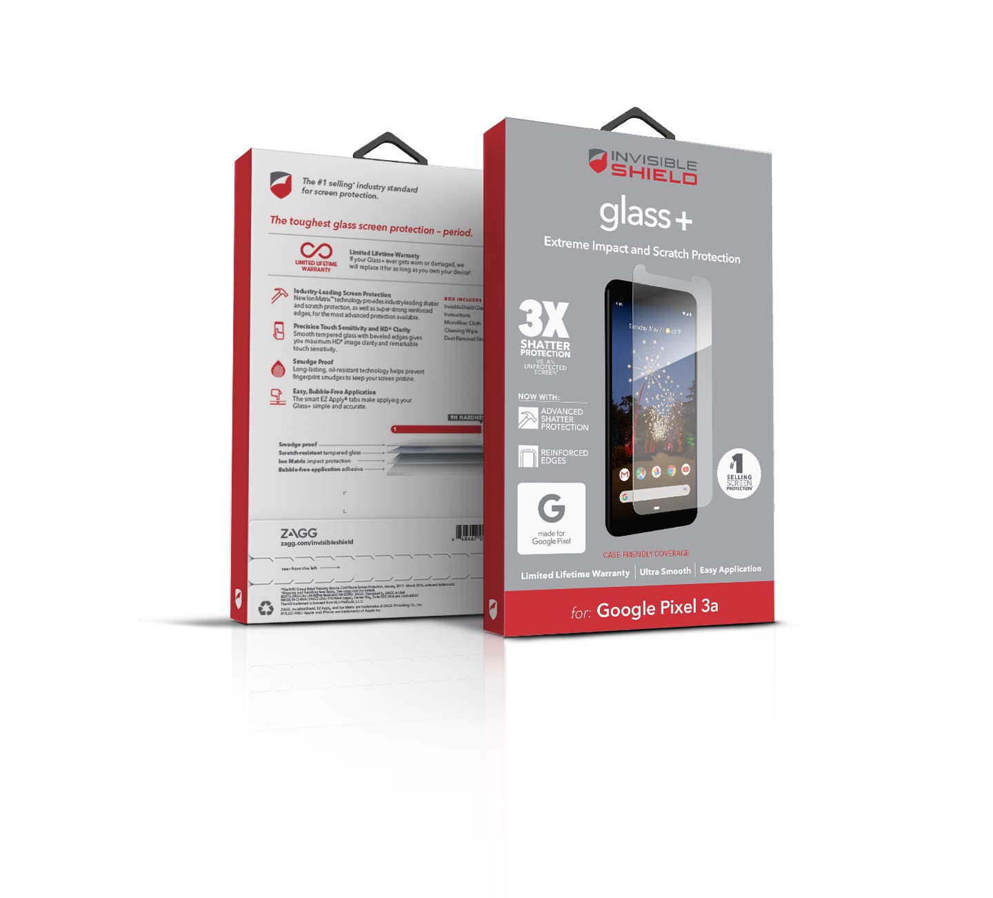 ZAGG InvisibleShield Glass+ - Tempered Glass Screen Protector - Made for Google Pixel 3A XL - Case Friendly (200103359)