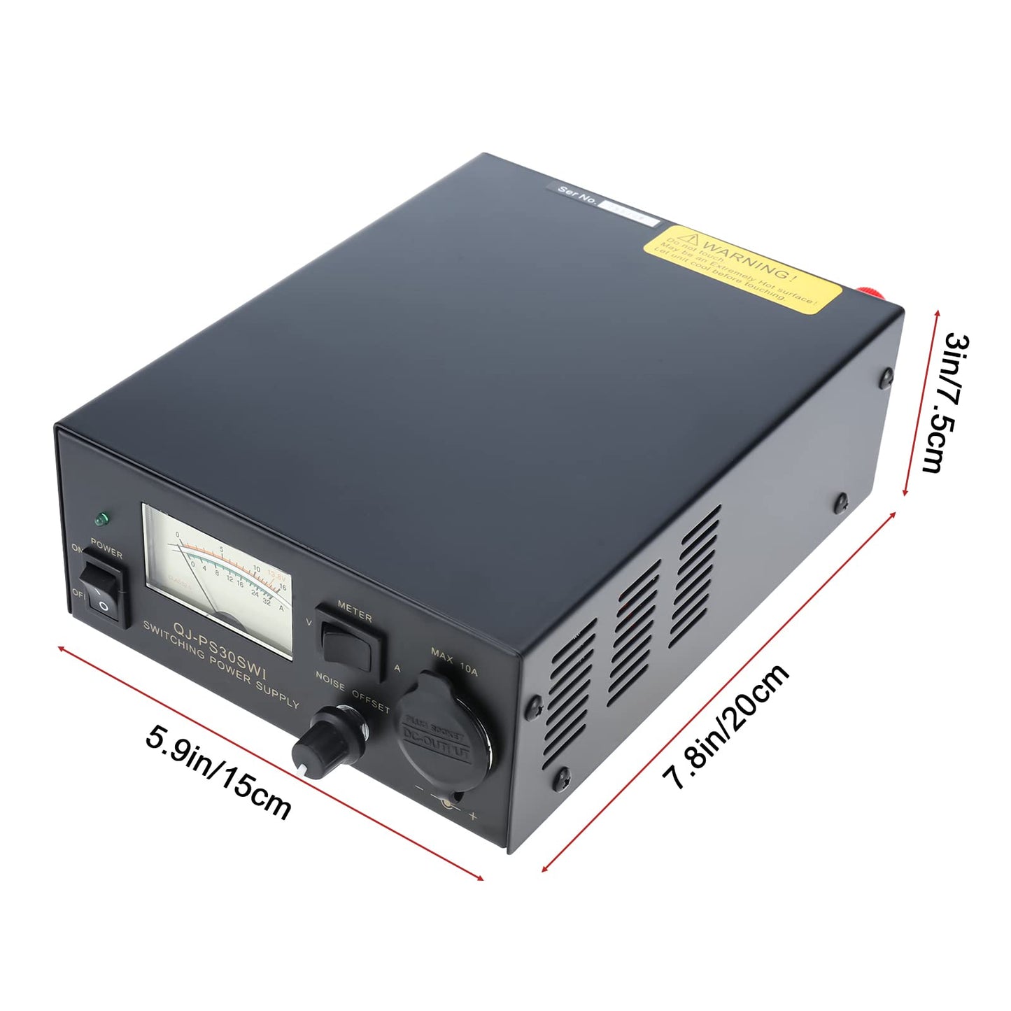 NORJIN 13.8V 30A DC Power Supply, Analog Regulated Bench Power Converter with Car Cigarette Lighter Socket & Noise Offset, AC to DC Converter for HAM…