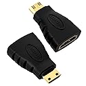 VCE HDMI Adapter 2-Pack, Mini HDMI to HDMI, 4K Support, Gold Plated, Compatible with Raspberry Pi, Camera, Camcorder, DSLR, Tablet, Video Card
