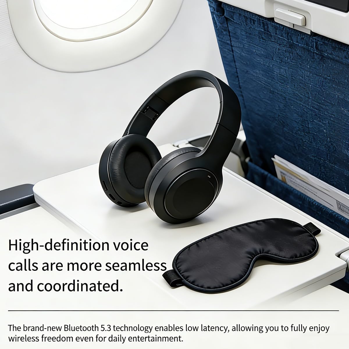 Wireless Bluetooth 5.4 Headphones Over Ear ,Noise Reduction Wireless Headphones with Microphone/Deep Bass,Adjustable HiFi Stereo Foldable On Ear