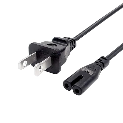 8ft 2 Prong Power Cord Replacement for Sony PlayStation 3 PS3 Slim Power Cord AC Cable