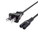 8ft 2 Prong Power Cord Replacement for Sony PlayStation 3 PS3 Slim Power Cord AC Cable