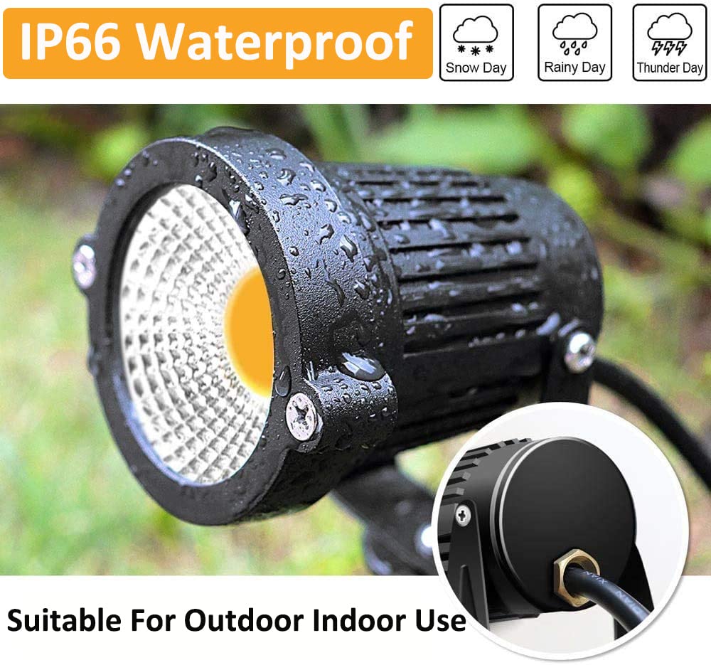ZUCKEO Low Voltage Landscape Lights LED Landscape Lighting, 5W 12V Garden Pathway Lights Waterproof Warm White Walls Trees Flags Outdoor Landscape
