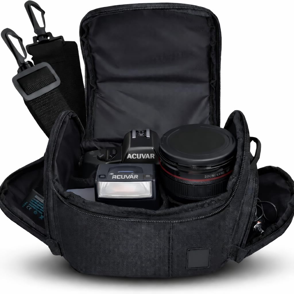 eCostConnection Medium Soft Padded Camera Equipment Bag/Case For Pentax K-30, K-50, K-500, K-r, K-x, 645D & More… + Microfiber Cloth