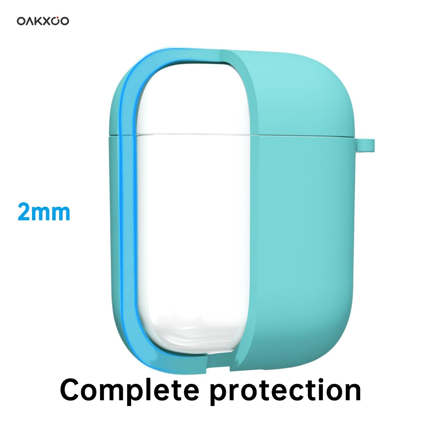 Oakxco Airpods Case Cover - Silicone Soft TPU Rubber Gel for 1st/2nd Generation, Compatible With Apple Charging Case - Cute for Women Men - Turquoise