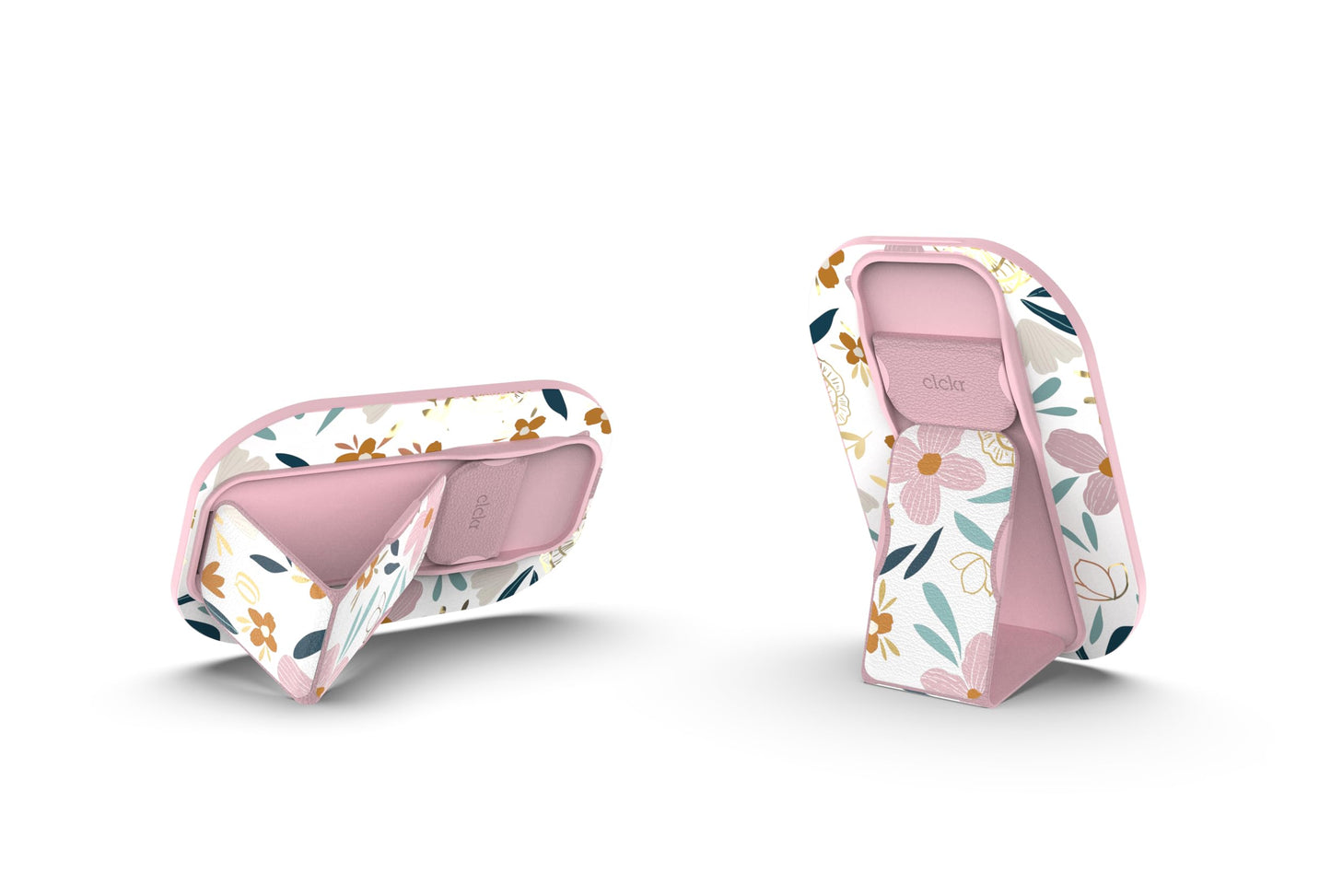 Carson & Quinn Professional CLCKR Stand & Grip | Pink Leilani Floral Collection | Universal Fit Compatible with iPhone 12-15 Pro Max | Magnetic
