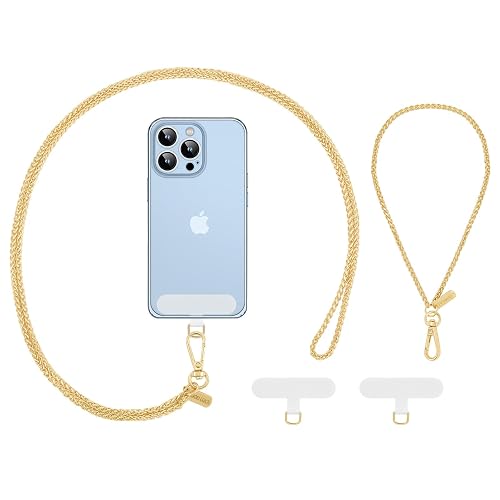 MoKo Phone Lanyard Crossbody, Universal Phone Chain for iPhone, Samsung, Most Smartphones, Neck Strap × 1, Beaded Wrist Strap x 1, Patches × 2