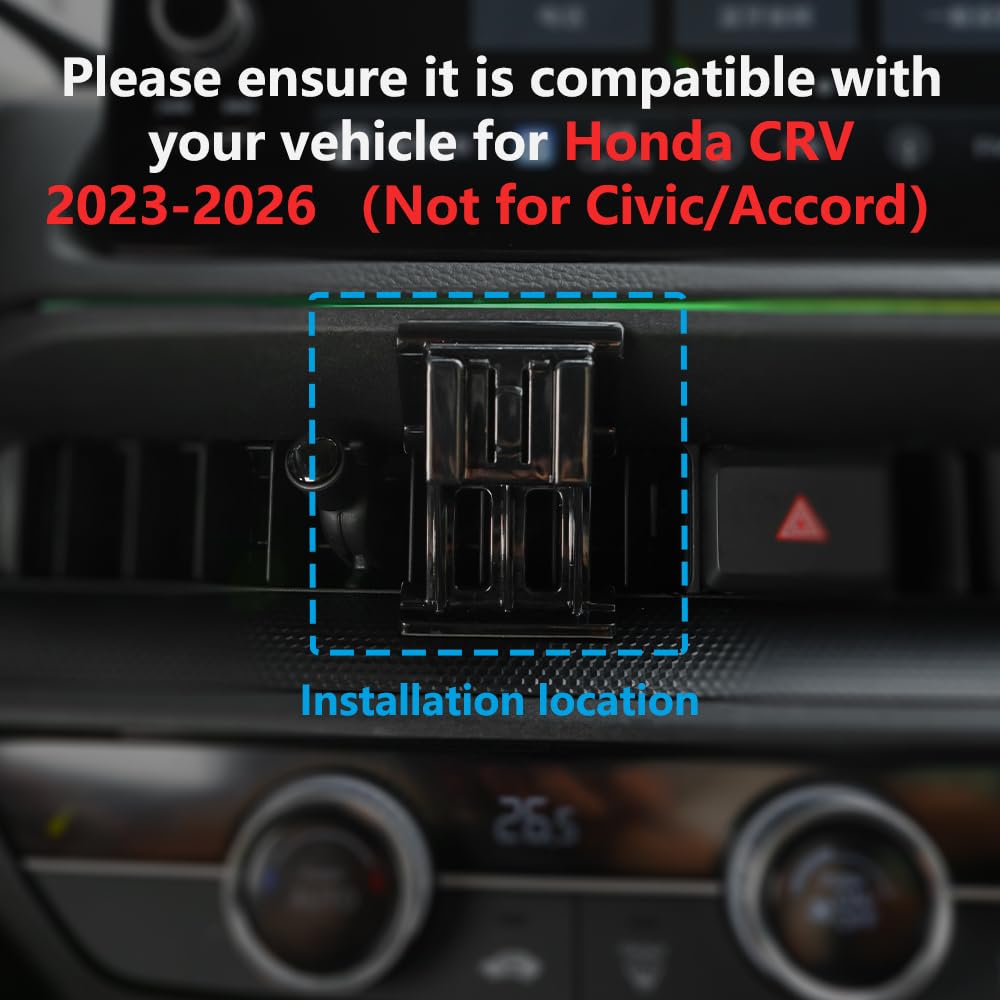 Zchan Car Phone Holder Mount for Honda CRV 2023-2026 Car Accessories Car Mount 360°Rotation for Car Phone Holder Magnetic Hands Free Compatible