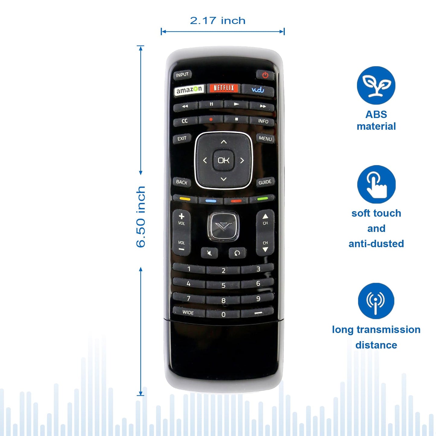 New XRT300 Keyboard TV Remote Control Replacement fit for Vizio TV E3D420VX E3D470VX SV422XVT SV472XVT VF552XVT VT3D650SV E241I-A1 E241I-A1W E241I-B1