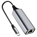 Junsky USB C to Ethernet Adapter, 1000 Mbps Type C to RJ45 Ethernet LAN Network Adapter, Compatible for Thunderbolt 4/3, i-Phone 17/16/15, MacBook