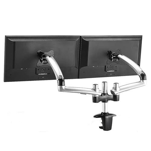 Cotytech Expandable Dual Desk Mount Spring Arm Grommet Base - Silver (DM-GSD12-G)