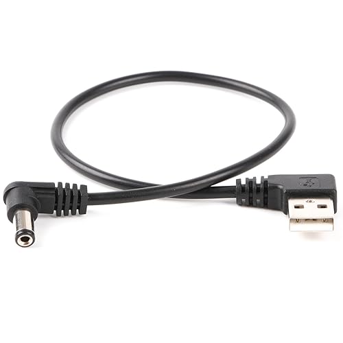 usangreen USB to Barrel Cable USB to 5.5mm/2.1mm Angled 5V DC Power Cable (Right Angled