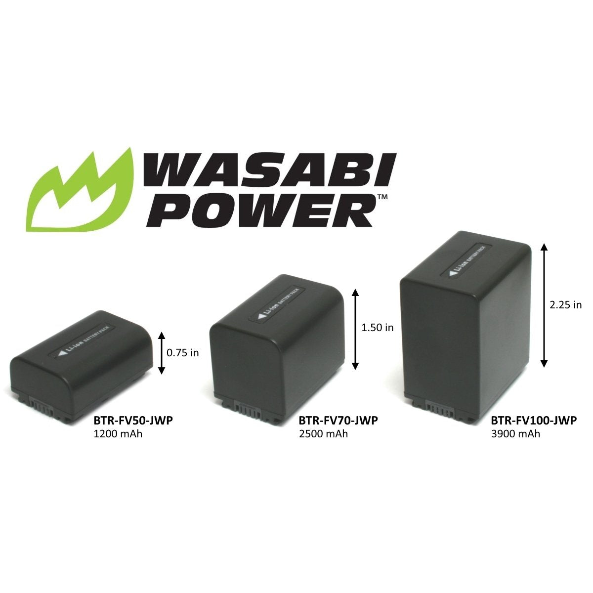 Wasabi Power Battery (2-Pack) and Charger for Sony NP-FV100 and Sony DCR-SR15, SR21, SR68, SR88, SX15, SX21, SX44, SX45, SX63, SX65, SX83, SX85