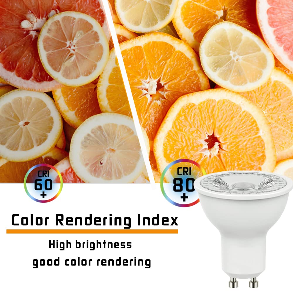 Geminilite GU10 LED Light Bulbs 5W 38°Beam 3000K Warm Light 6 Pack