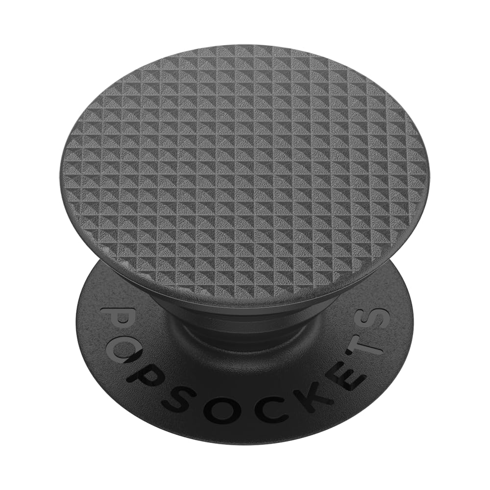 PopSockets Adhesive Phone Grip, Holder, Phone Stand, Black - Knurled Texture Black