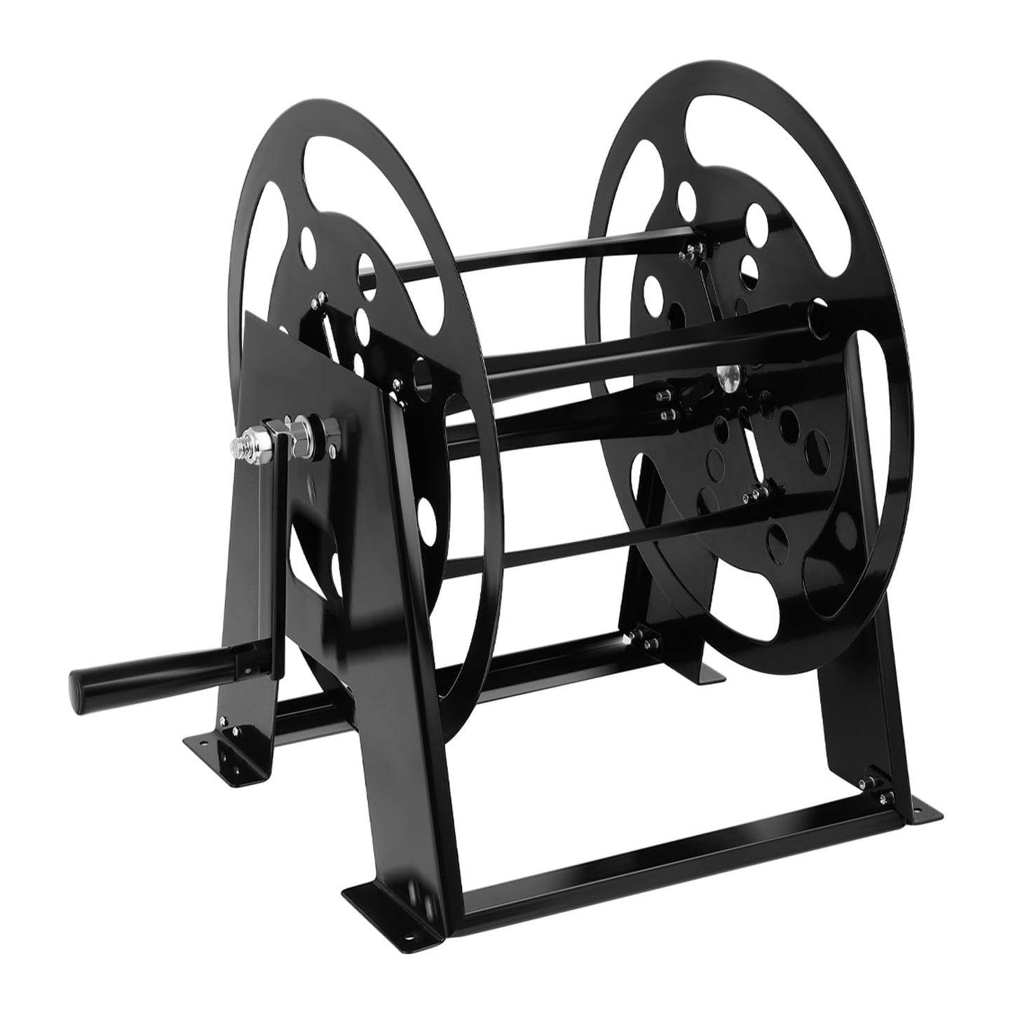 RV Extension Cord Storage Reel, Mountable Metal Reel Frame Holds Up To 200 Feet Of 15A (12/3 AWG), Power Cord Reel with Durable Bearings ? Foldable