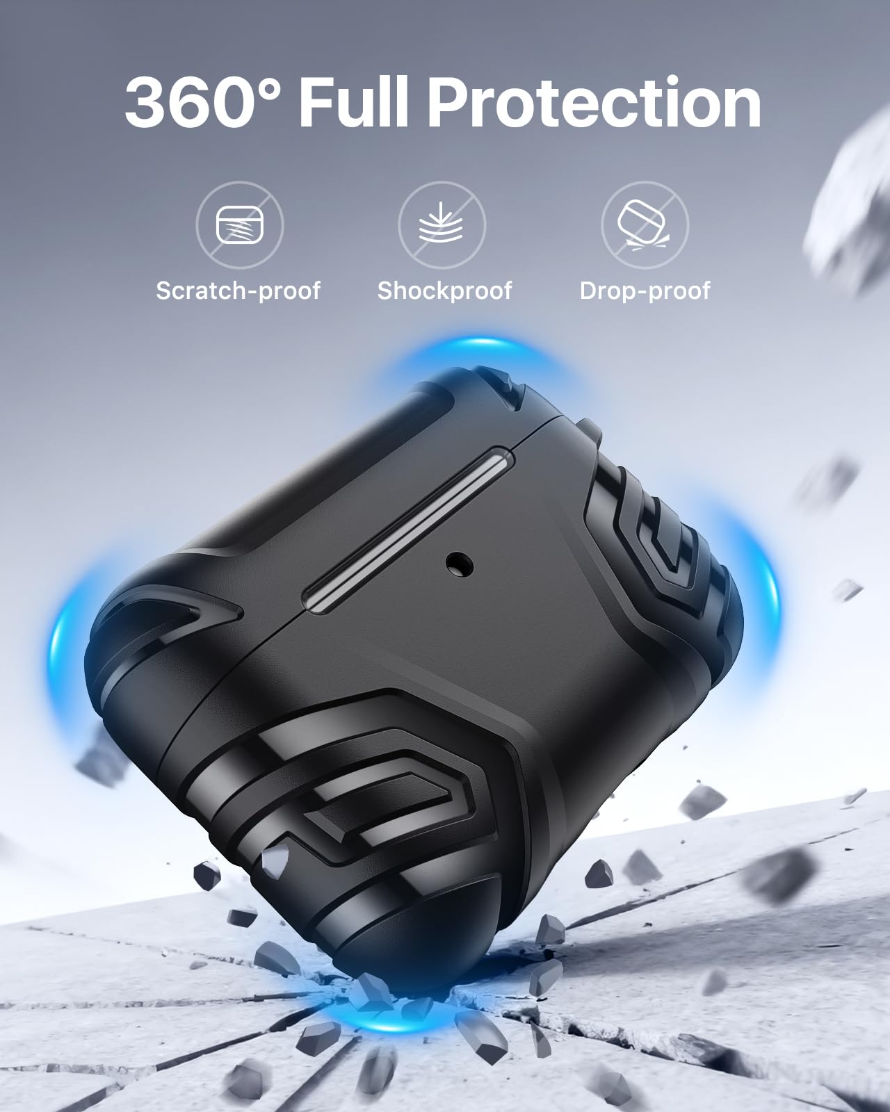 MoKo for AirPods Pro 3 Case (2025), Cool Armor Case Compatible with Apple AirPods Pro 3rd Generation, TPU Full Protective Shockproof Cover