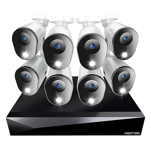 Night Owl 2-Way Audio 20 Channel DVR Video Home Security Camera System with (8) Wired 1080p HD Indoor/Outdoor Deterrence Cameras and 1TB Hard Drive