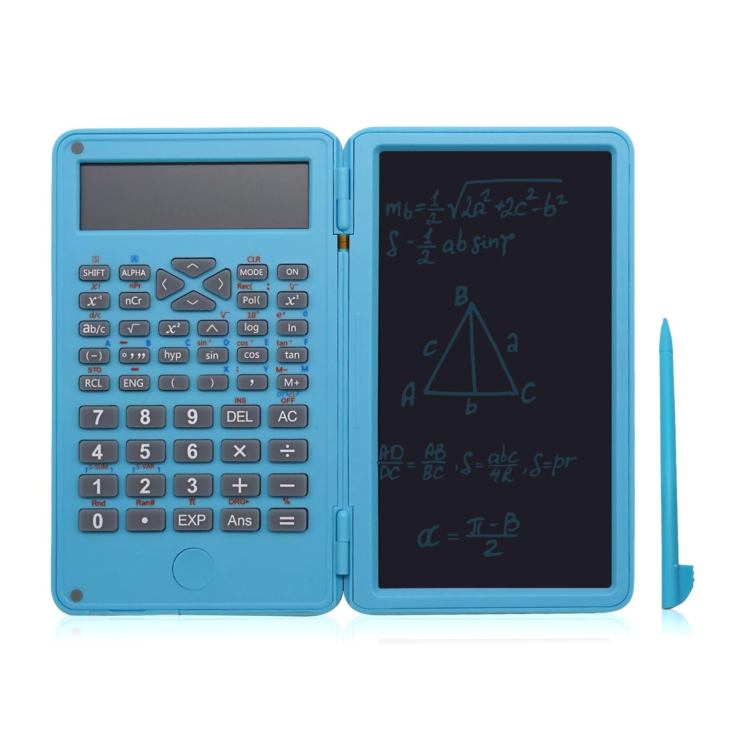 Basic Calculator Notepad with 6.5 Inch LCD Writing Tablet, Rechargeable, Lock Button and E-Pen,12 Digit Display, Also Inkless Drawing/Memo