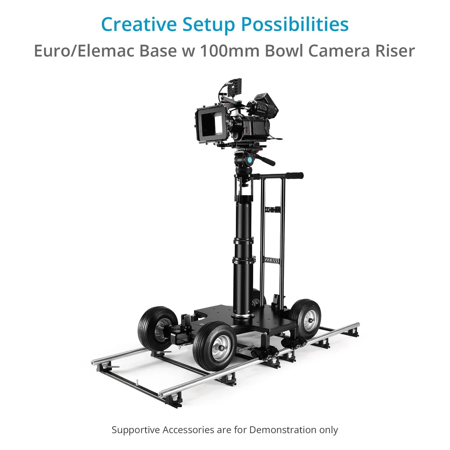 PROAIM Camera Riser - Euro/Elemac Base with 100mm Bowl for Cinema Dolly & Bazooka. 7" Tall Height Riser for Fluid Head & Rigs (BA-267-00)