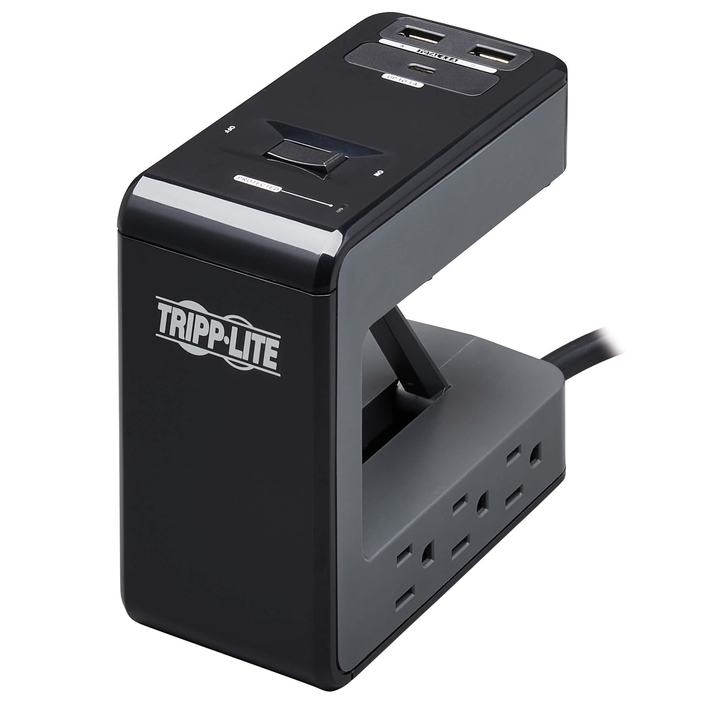Tripp Lite Safe-IT Desk Clamp Surge Protector, 6-Outlets, USB-C & 2 USB-A Ports, 8Ft / 2.4M Cord, $50,000 Insurance & Limited Life Manufacturer's