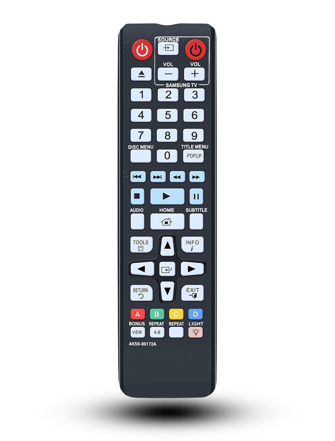 Replacement Remote Control for Samsung BD-H6500 BD-F5700 BD-HM57C BD-F5100 BD-H6500/ZA BD-F5100/ZX DVD Blu-Ray Player