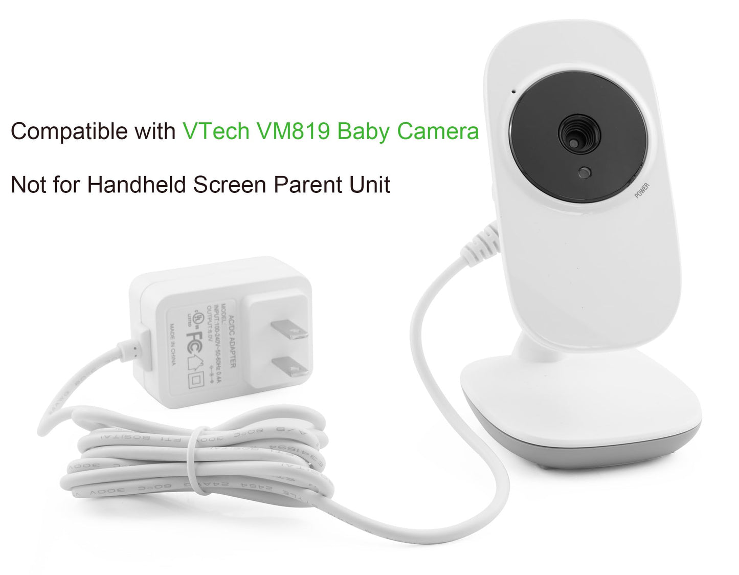 LEFXMOPHY VM819 Power Cord for VTech VM819-2 BU Baby Unit Cam (Not for Handheld Screen Parent Unit) VTPL Switching Power VT05EUS06040 Replacment 6V…