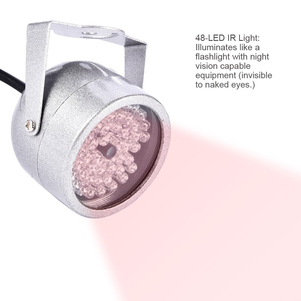 Serounder Camera IR Lights, 48 LED Infrared Night Vision Light for Security CCTV Camera