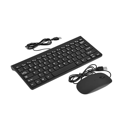 Wired Keyboard and Mouse, Mini Mechanical Keyboard and Mouse Combo-Set USB Wire Corded Keyboard Mouse Combo Set for Computer Desktop PC Laptop Smart