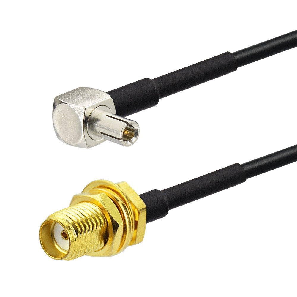 Superbat SMA to TS9 Cable Pigtail SMA Female to TS9 90 Degree External Antenna Adapter Cable for MiFi Router USB Modem & MiFi Hotspot Dongle (6" RG174