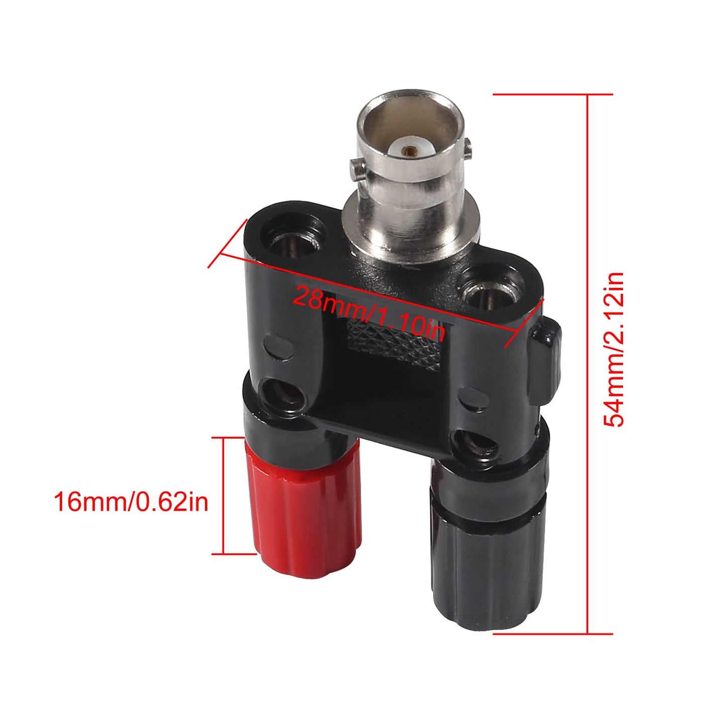 DIANN 4pcs BNC Female Plug to 2X 4mm Dual Banana Female Connector BNC Banana Adapter RF Coax Coaxial Splitter