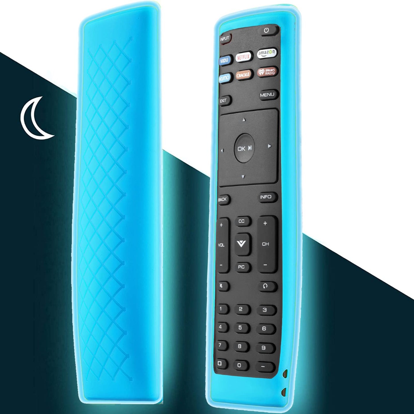 Remote Case Compatible with Vizio Smart TV Remote Control, XRT136 LCD LED Controller Cover Lightweight Anti-Slip Shockproof Silicone Skin Sleeve Glow