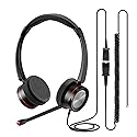 MKJ Telephone Headset with Microphone Noise Canceling, Dual Ear Call Center Headphone Compatible with Cisco Phone 7821 7841 7941G 7942G 7945G 7960G