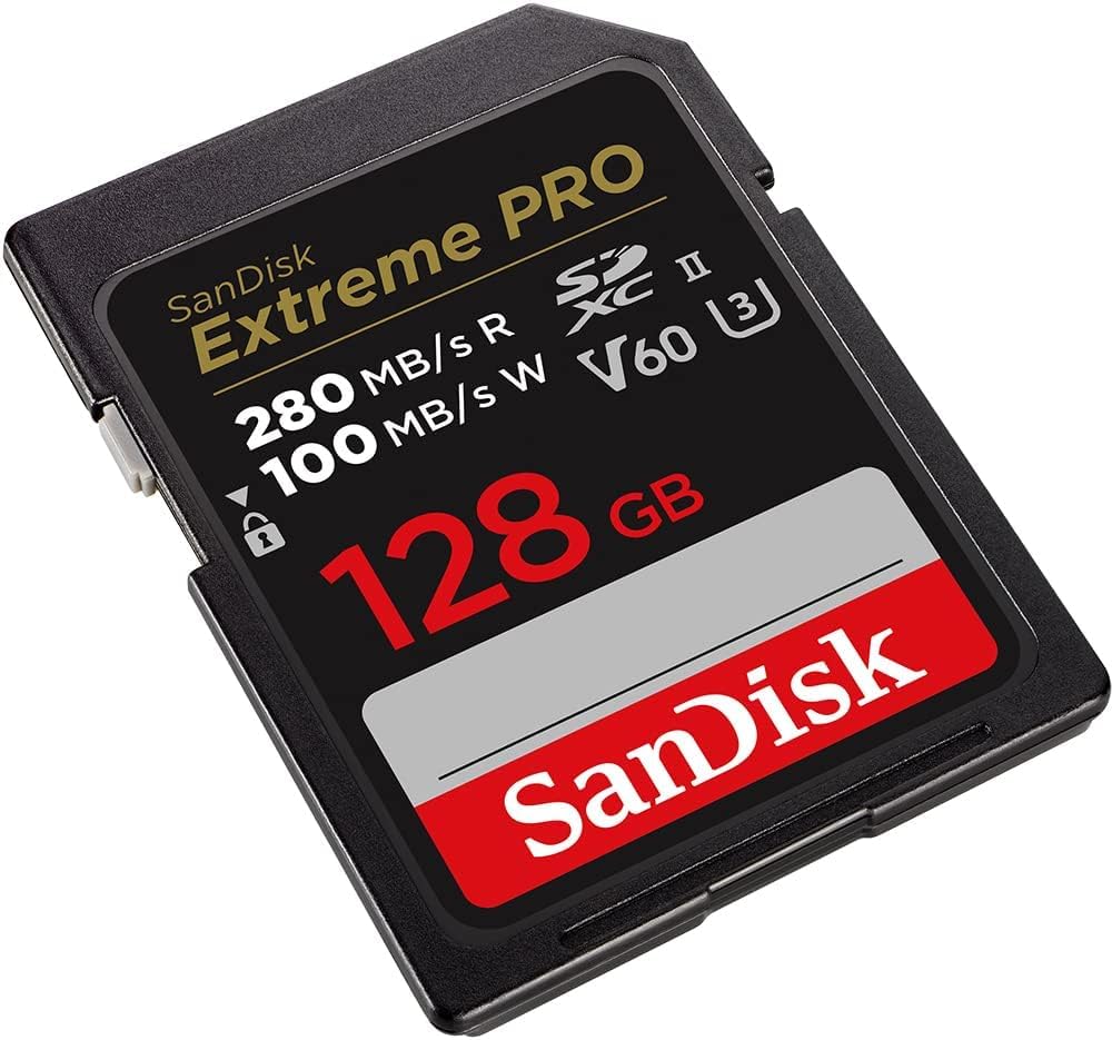SanDisk 128GB SD Extreme Pro UHS-II Memory Card Works with Nikon Z8 Nikon Z6 II, Nikon Z9 Mirrorless Camera (SDSDXEP-128G-GN4IN) Bundle with 1
