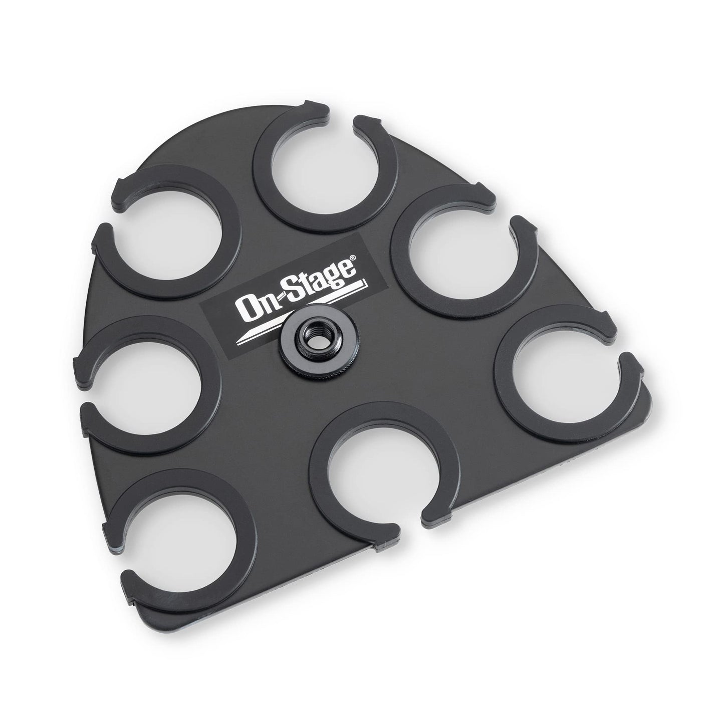 On-Stage MSA2700 Multi-Mic Holder (Microphone Organizer, Display, Caddy, Supports Handheld, Dynamic, Wired, and Wireless Mics, Aluminum, Silicone