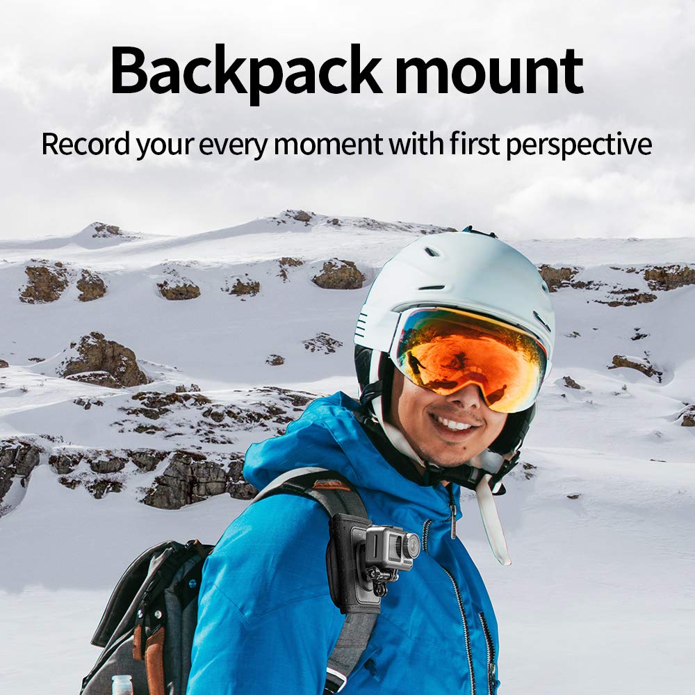 TELESIN Anti-Slip Backpack Shoulder Strap Mount Clip for GoPro Hero 13/12/11/10/9 MAX, DJI Osmo Nano Action 3/4/5 Pro/6, Insta360 X5/X4/X3/Ace Pro 2