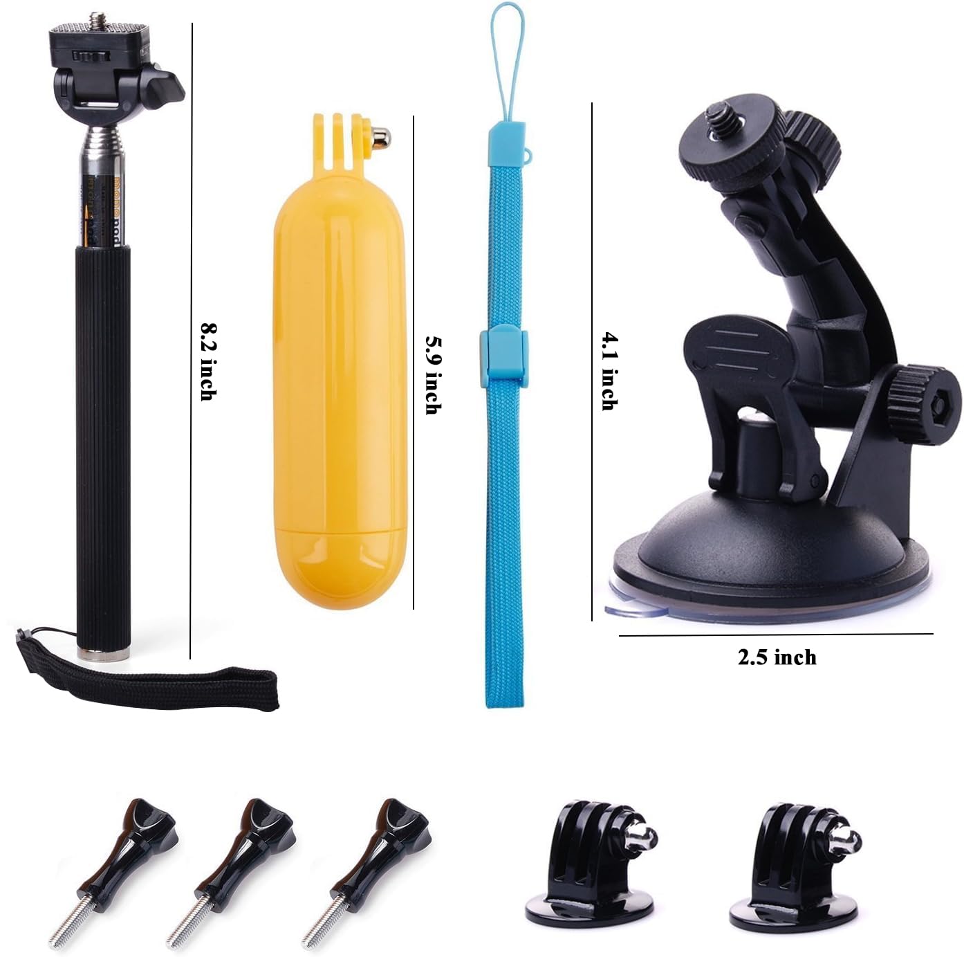 Action Camera Accessories Kit Compatible with Gopro Hero 13 12 11 10 9 8/AKASO EK7000/Brave 4/Brave 7 LE/DJI Osmo Action 5 pro/ODDV/Xilecam, Selfie