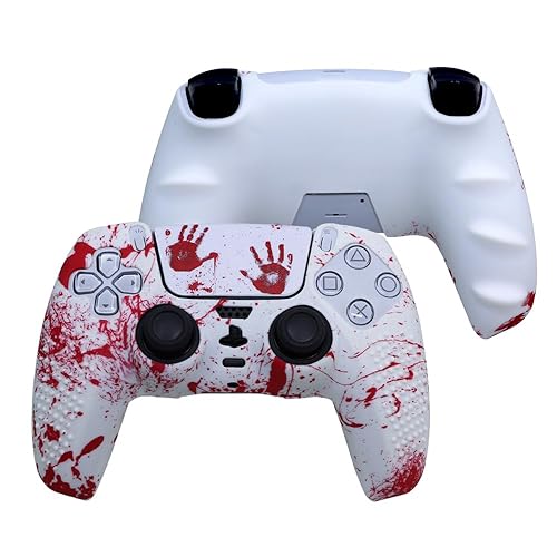 IVYUEEN Anti-Slip Printing Protective Skin for PlayStation 5 PS5 Controller Graffiti Blood Silicone Case for DualSense Wireless Controller with Touch