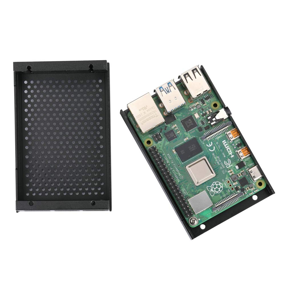 Raspberry Pi 4 Case RPI 4 Aluminum Case RPI 4B Metal Shell Black Enclosure for RPI 4 Model B (Black)