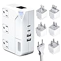 250W Conversion Plug, International Travel Converter with 2 USB and 2 USB-C Ports, lowering 220V to 110V for 100V-240V Areas and Different Countries…