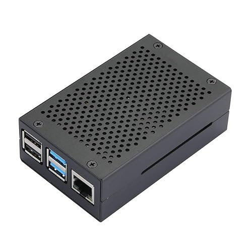 Raspberry Pi 4 Case RPI 4 Aluminum Case RPI 4B Metal Shell Black Enclosure for RPI 4 Model B (Black)