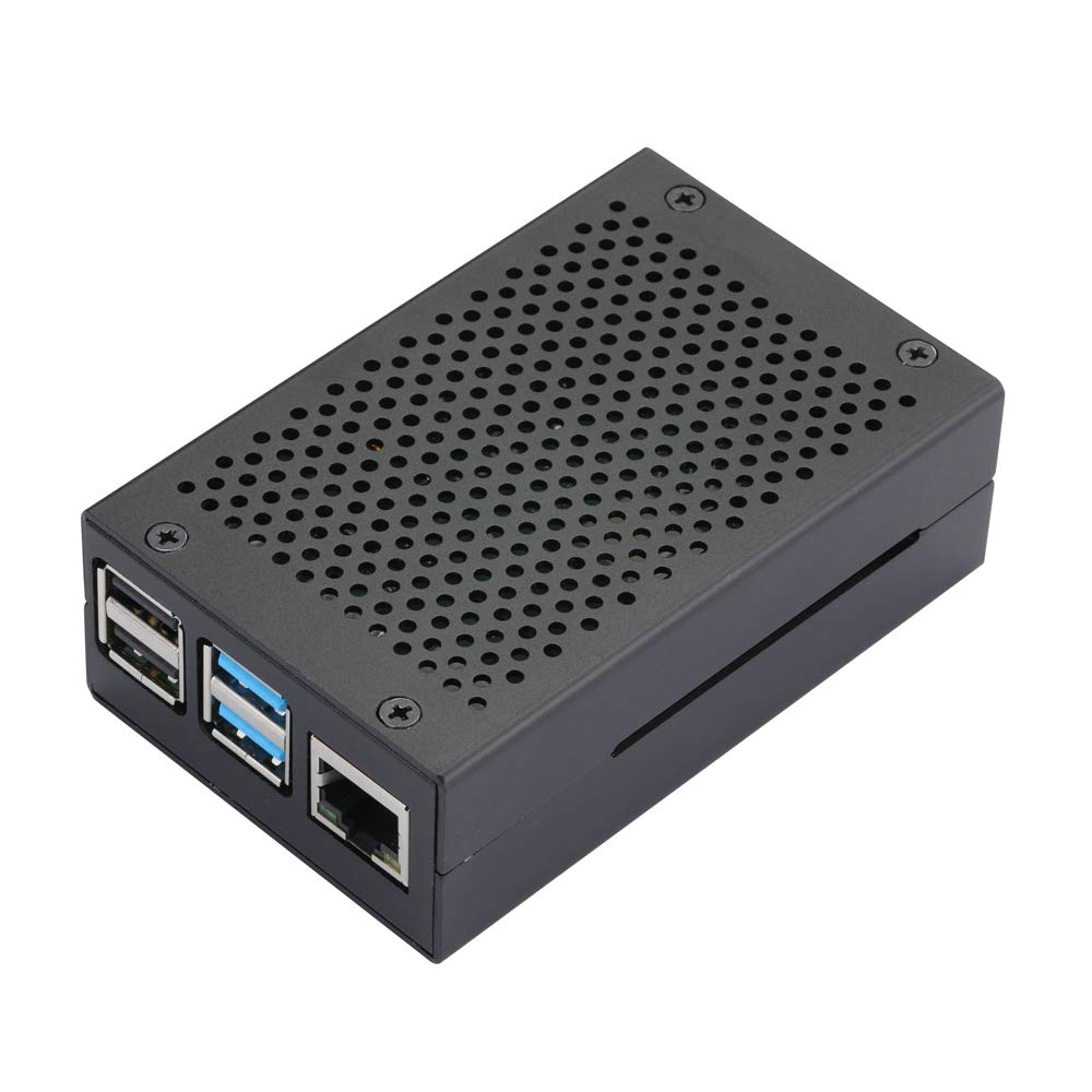 Raspberry Pi 4 Case RPI 4 Aluminum Case RPI 4B Metal Shell Black Enclosure for RPI 4 Model B (Black)