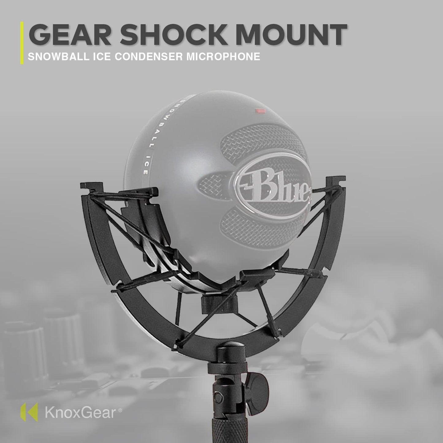 Knox Gear Multi-Purpose Shock Mount for Blue Snowball and Snowball Ice Condenser Microphone, Clamp Connector Made w/Alloy Steel Combats Vibration
