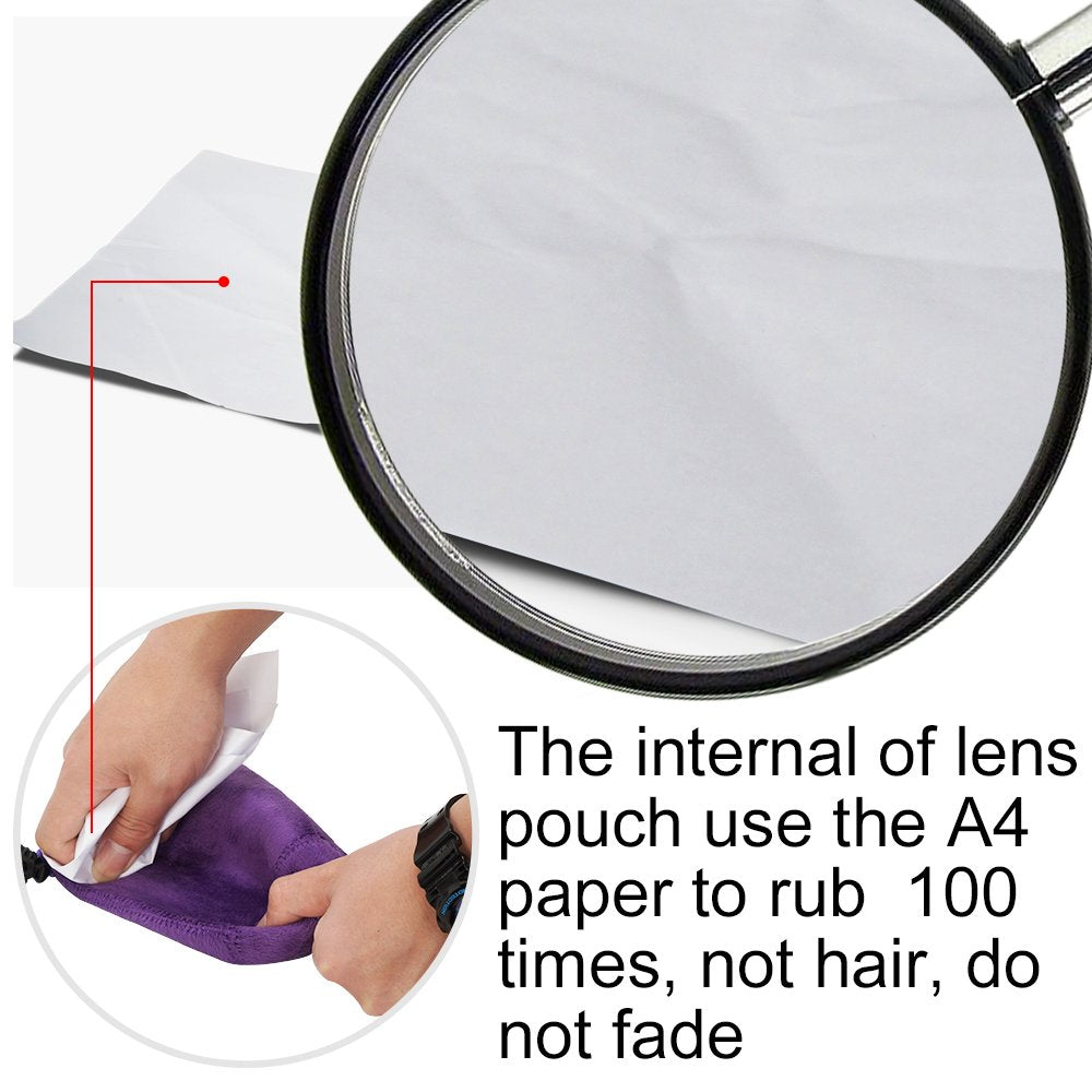 CADeN Lens Pouch Set 4 Pack Replacement Compatible for Canon, Nikon, Sony, Pentax, Olympus (Small, Medium, Large, X Large) Camera Lens Case Bag Thick