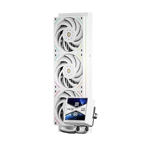 Thermalright Peerless Vision 360 UB ARGB White Aio CPU Liquid Cooler,IPS Screen with 480x480 Resolution-60HZ,3 Inline CPU Fans,for AM5/Intel